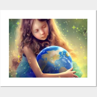 girl and earth Posters and Art